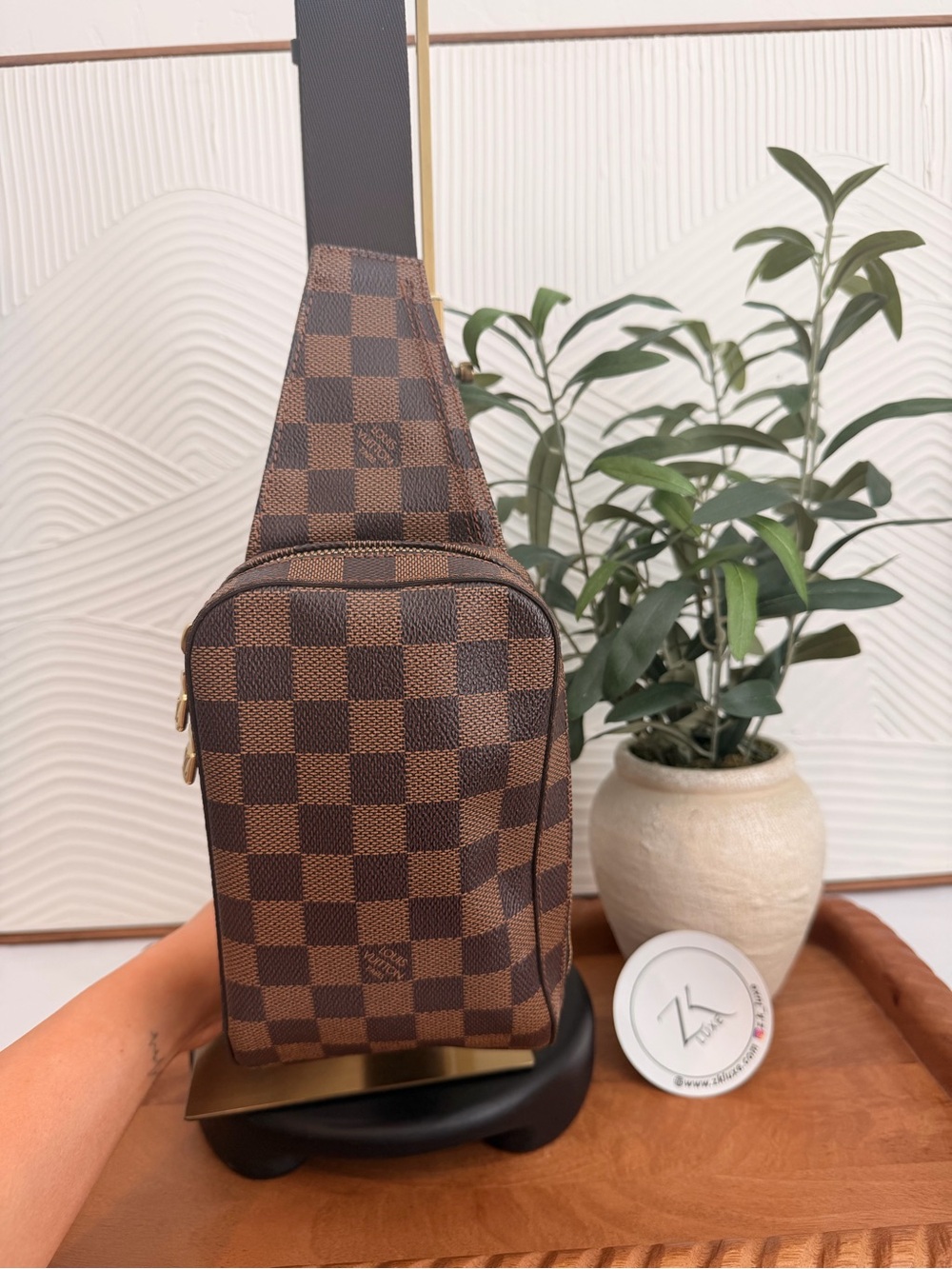 Louis Vuitton Brown Damier Canvas Crossbody Sling Bag